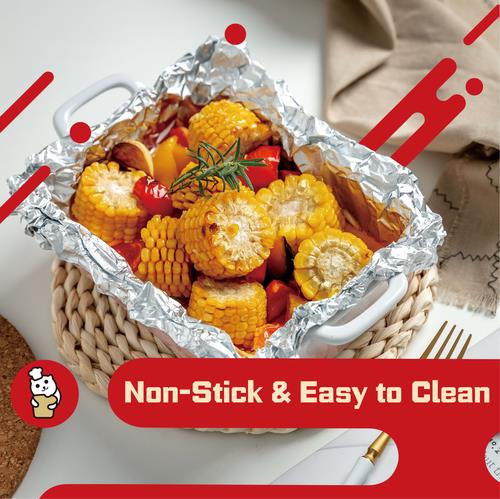 Non stick embossed aluminum foil