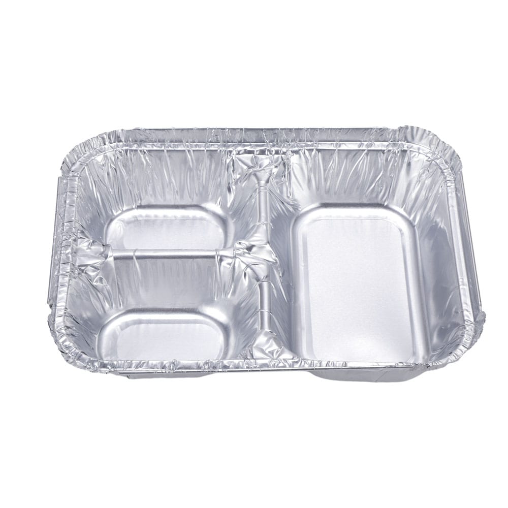 Three compartment aluminum food containers supplier