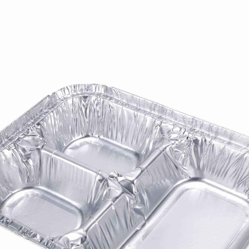 Three compartment aluminum food containers manufacturer