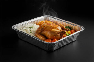 aluminum container for hot food