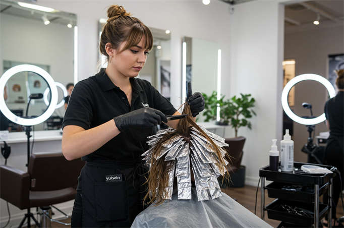 coloured hair foils